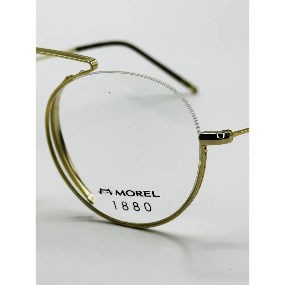 Morel 1880 Eyeglasses Frames Arsene 60122M-DM12 Gold Semi-Rimless 52-19-145